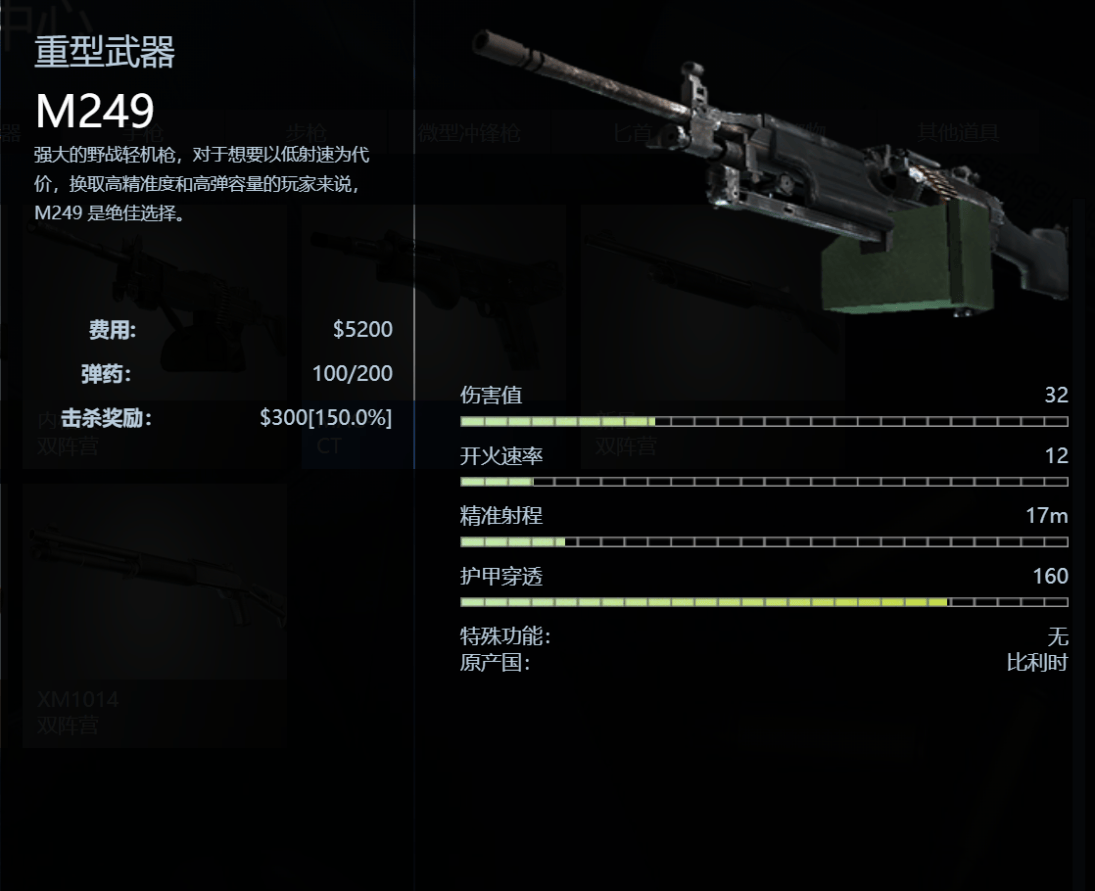 《CSGO》重型武器M249图鉴介绍