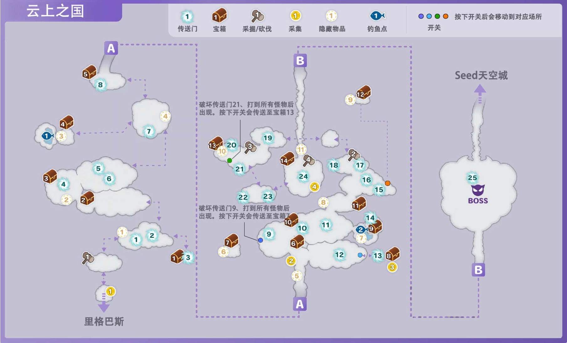 《符文工房》云上之国区域采集物在哪里