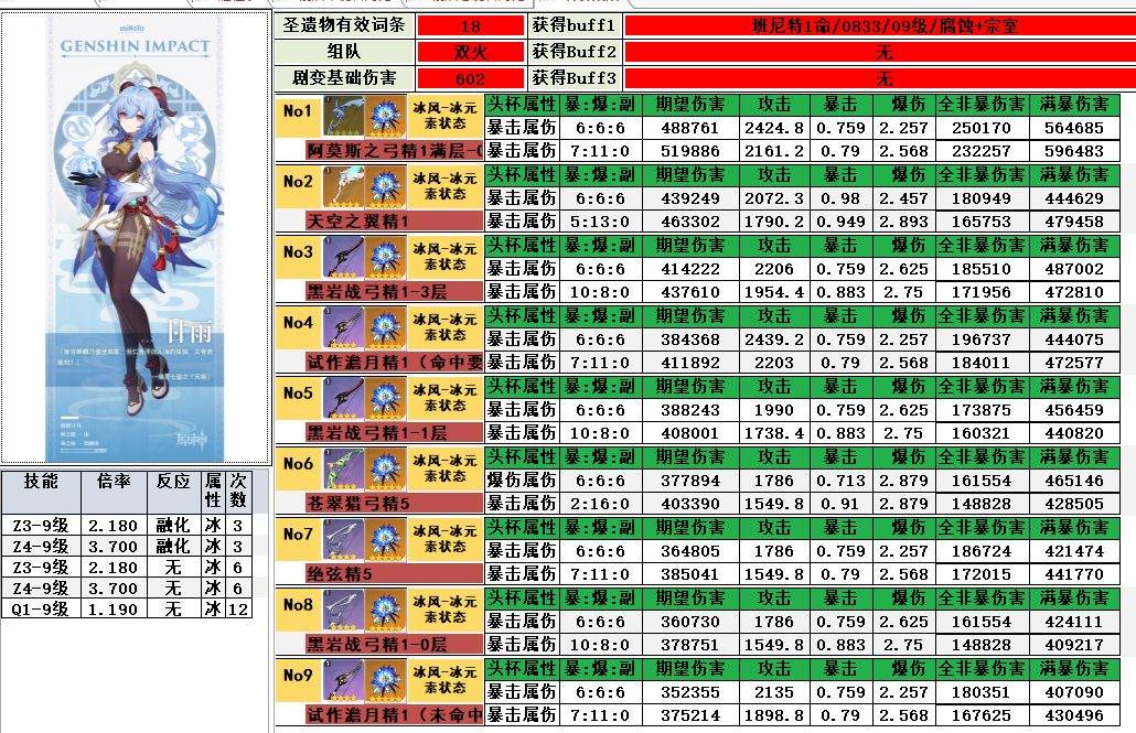 原神甘雨武器推荐