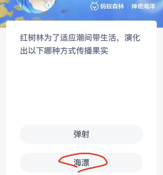 《支付宝》神奇海洋科普问答答案11.21
