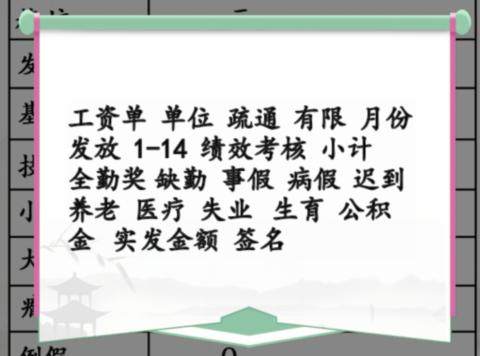 《汉字找茬王》离谱的工资怎么过