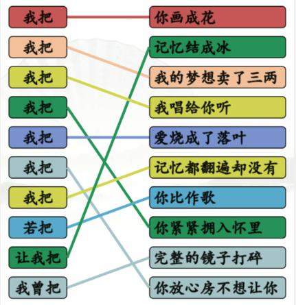 《汉字找茬王》连我把的歌怎么过