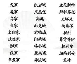 《汉字找茬王》连线权游家族关卡攻略