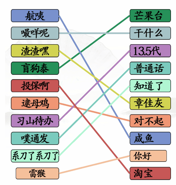 《汉字找茬王》连线广普怎么玩