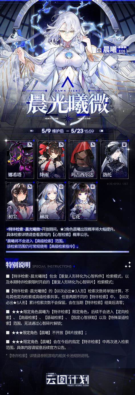 少女前线云图计划⭐限定角色晨曦即将复刻⭐