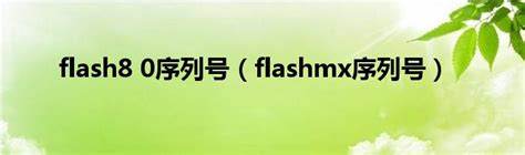 Flash8.0序列号如何获取