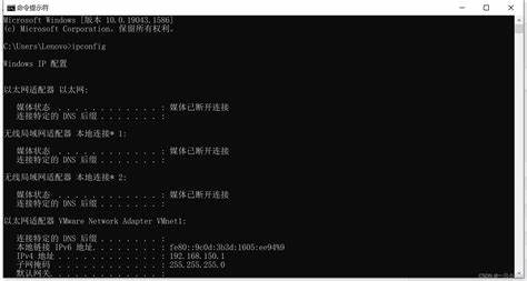 运行cmd输入ipconfig